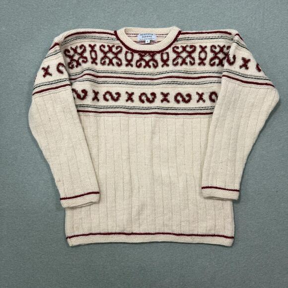 Indigenous Sweaters - Indigenous Designs Chunky Oversized Wool Women’s Sweater Sz S Twee Gorpcore